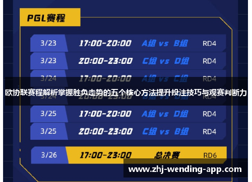 欧协联赛程解析掌握胜负走势的五个核心方法提升投注技巧与观赛判断力